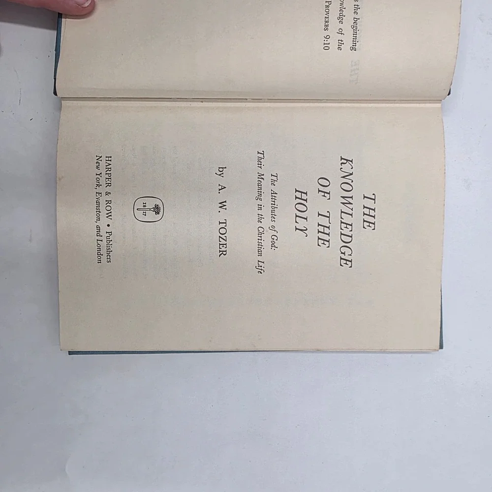 The Knowledge of the Holy A.W. Tozer Vintage Hardcover 1961 Harper & Row
